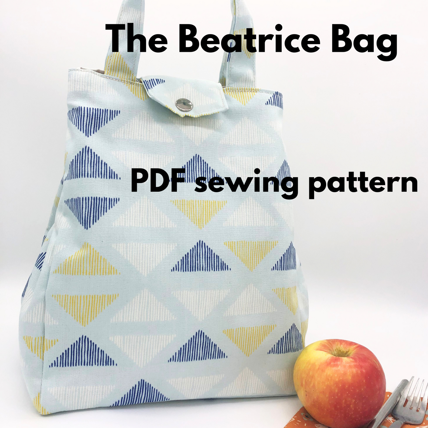Beatrice bag lunch bag PDF sewing pattern. Zero waste sewing pattern!