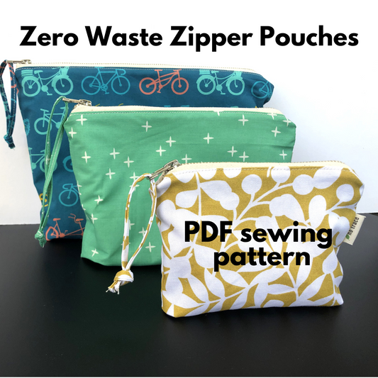 PDF sewing pattern - zipper pouches - 3 sizes!