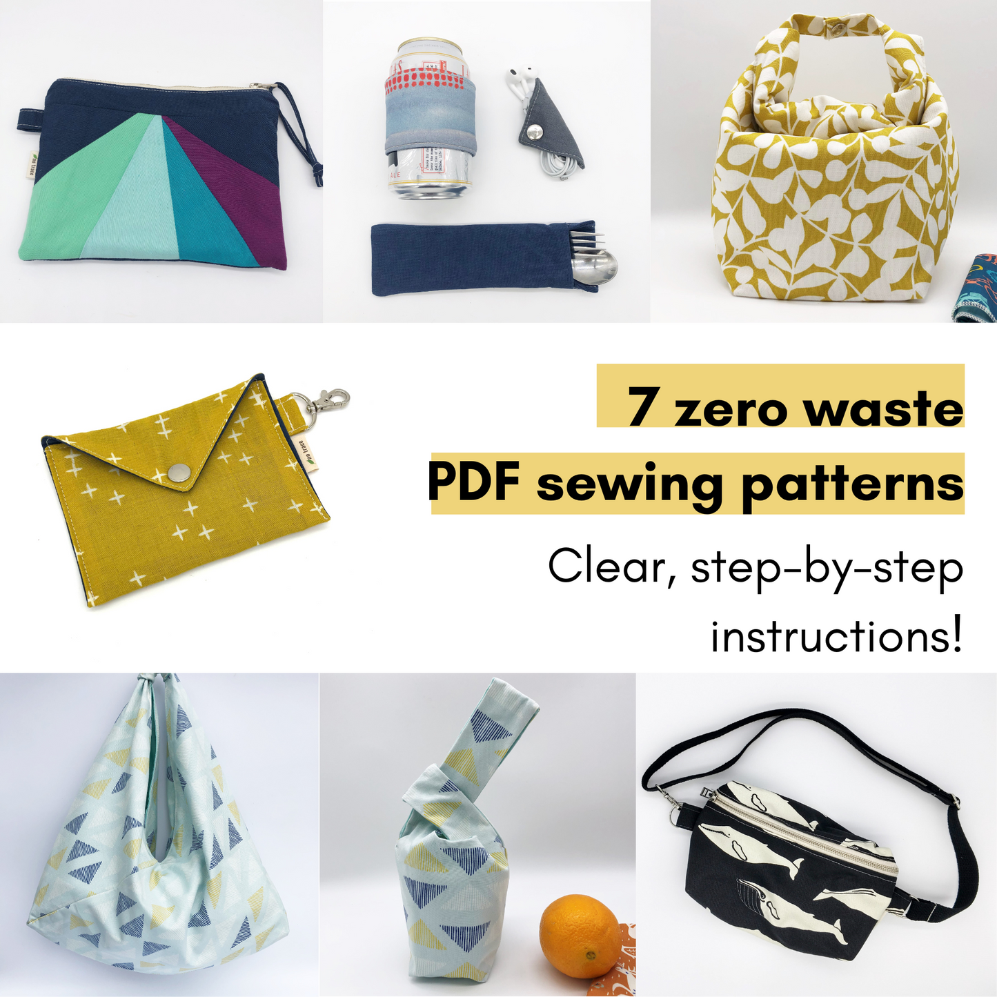 PDF sewing pattern - 7 patterns in 1!